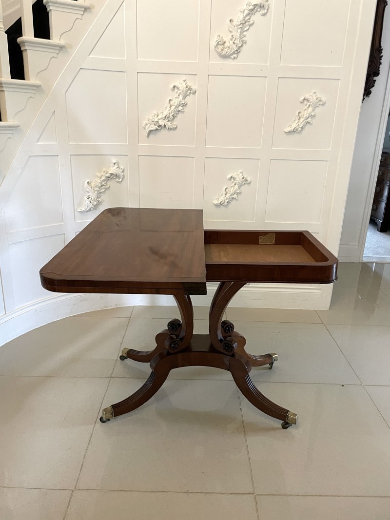 Antique Regency Quality Mahogany Card Table - Image 4